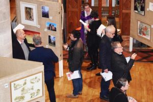 The exhibition of entries for the Harrison Clark Rickerbys Charitable Art Competition in Hereford 2018. Sponsored by RRA Architects and held at All Saints Church, Hereford