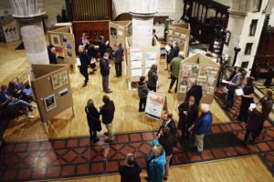 The exhibition of entries for the Harrison Clark Rickerbys Charitable Art Competition in Hereford 2018. Sponsored by RRA Architects and held at All Saints Church, Hereford