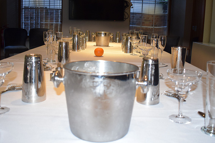 The table set for the evening in one of Malmaison's private tasting rooms.