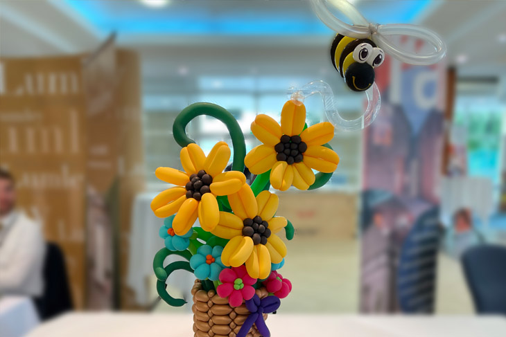 Balloon artist, Twistina, created this amazing flower display for the fair. She adding the bee to promote RRA's Throw and Grow competition which supports bees and other pollinators.