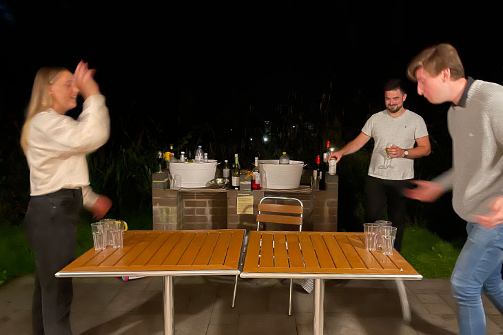 The weather was fabulous and even the evenings were warm enough to play Ball Pong outside.