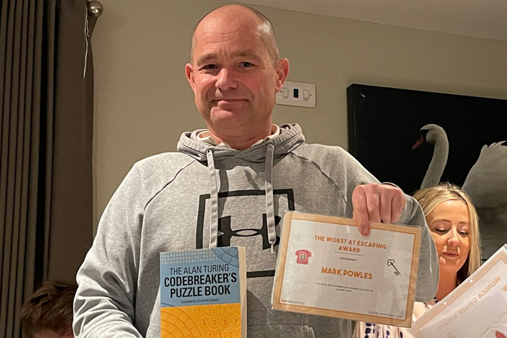 RRA Managing Director, Mark Powles, won the award for 'The Person You Would Least Want To Do An Escape Room With.'