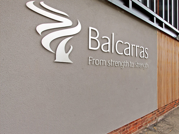 The Balcarras School sign installed on the Music School as designed by RRA Architects in 2018